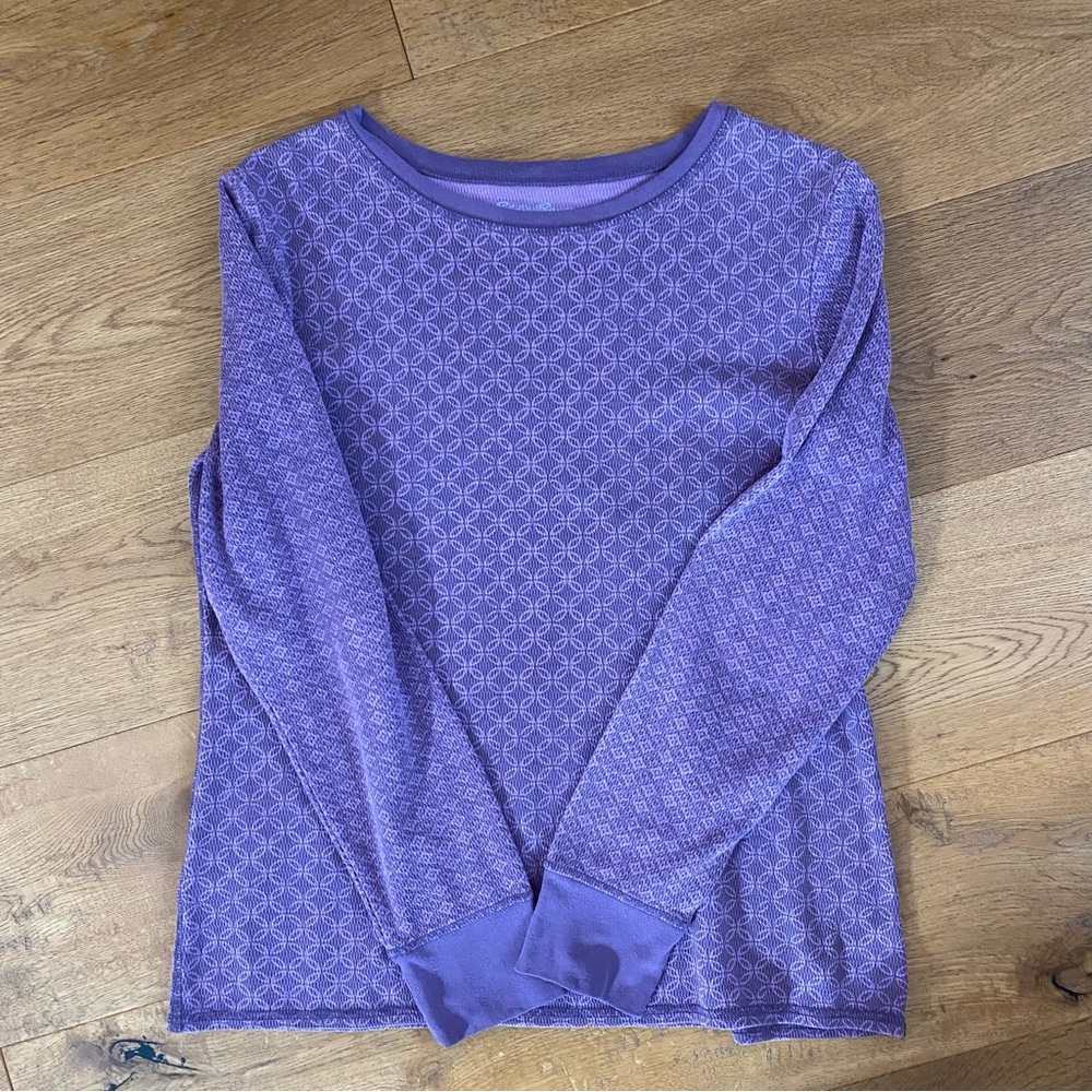 Eddie Bauer Purple Thermal Henley  Women's Top